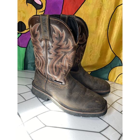 WOLVERINE Waterproof Wellington Boots Size 8.5 M Brown /Black W10766 main image 7